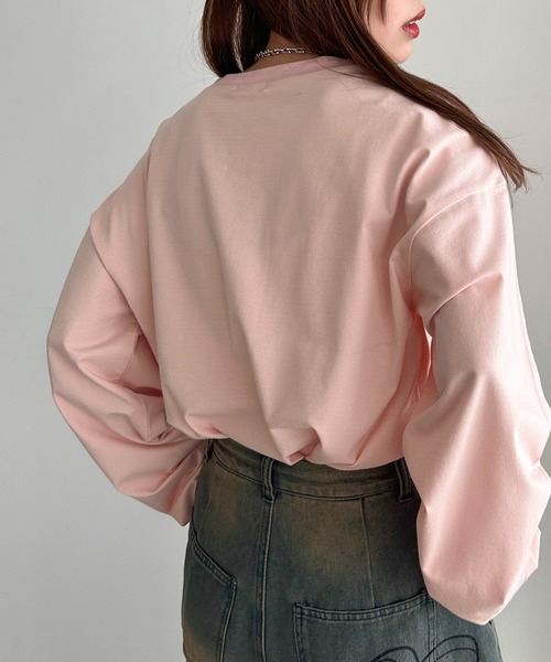 apres jour mignon（アプレジュールミニョン）の「アソートリンガーボーダーロンＴ【ZOZOTOWN限定アイテム】（Tシャツ/カットソー・レディース・ネイビー/ブラック/チャコールグレー/ブルー/イエロー/グリーン/アイボリー/ピンク/ホワイト系その他2・X-LARGE/フリー）」の14枚目の写真