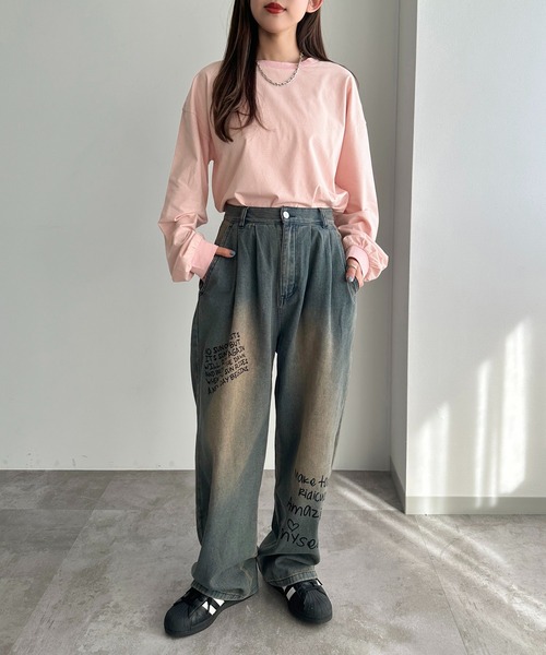 apres jour mignon（アプレジュールミニョン）の「アソートリンガーボーダーロンＴ【ZOZOTOWN限定アイテム】（Tシャツ/カットソー・レディース・ネイビー/ブラック/チャコールグレー/ブルー/イエロー/グリーン/アイボリー/ピンク/ホワイト系その他2・X-LARGE/フリー）」の15枚目の写真