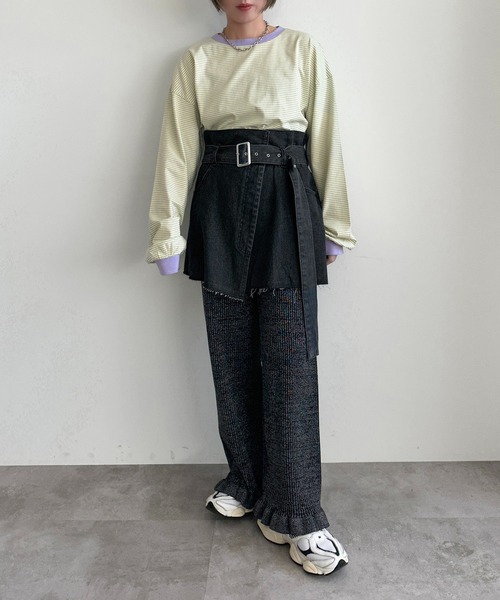 apres jour mignon（アプレジュールミニョン）の「アソートリンガーボーダーロンＴ【ZOZOTOWN限定アイテム】（Tシャツ/カットソー・レディース・ネイビー/ブラック/チャコールグレー/ブルー/イエロー/グリーン/アイボリー/ピンク/ホワイト系その他2・X-LARGE/フリー）」の19枚目の写真