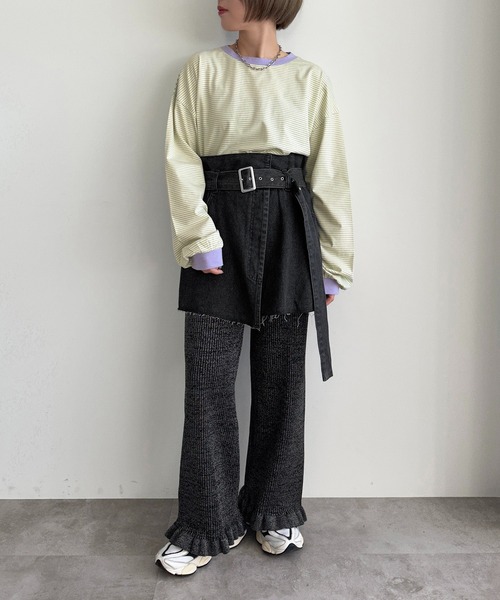 apres jour mignon（アプレジュールミニョン）の「アソートリンガーボーダーロンＴ【ZOZOTOWN限定アイテム】（Tシャツ/カットソー・レディース・ネイビー/ブラック/チャコールグレー/ブルー/イエロー/グリーン/アイボリー/ピンク/ホワイト系その他2・X-LARGE/フリー）」の20枚目の写真