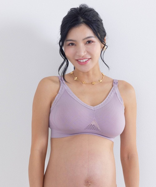 SweetMommy（スウィートマミー）の「【ZOZO限定カラー】24時間育乳　ニット フロントオープン授乳ブラ　［未来ブラ］（マタニティウェア/グッズ・レディース・グレイッシュベージュ/ラベンダー/ブルーグレー/グリーン・3L/L～LL/M～Ｌ/LL～3L）」の8枚目の写真