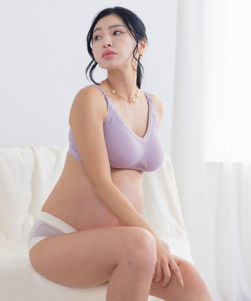 SweetMommy（スウィートマミー）の「【ZOZO限定カラー】24時間育乳　ニット フロントオープン授乳ブラ　［未来ブラ］（マタニティウェア/グッズ・レディース・グレイッシュベージュ/ラベンダー/ブルーグレー/グリーン・3L/L～LL/M～Ｌ/LL～3L）」の11枚目の写真