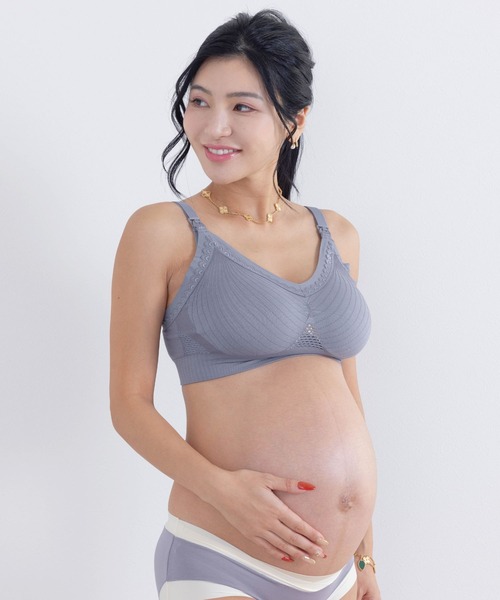 SweetMommy（スウィートマミー）の「【ZOZO限定カラー】24時間育乳　ニット フロントオープン授乳ブラ　［未来ブラ］（マタニティウェア/グッズ・レディース・グレイッシュベージュ/ラベンダー/ブルーグレー/グリーン・3L/L～LL/M～Ｌ/LL～3L）」の15枚目の写真