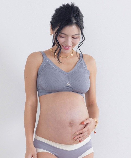 SweetMommy（スウィートマミー）の「【ZOZO限定カラー】24時間育乳　ニット フロントオープン授乳ブラ　［未来ブラ］（マタニティウェア/グッズ・レディース・グレイッシュベージュ/ラベンダー/ブルーグレー/グリーン・3L/L～LL/M～Ｌ/LL～3L）」の13枚目の写真