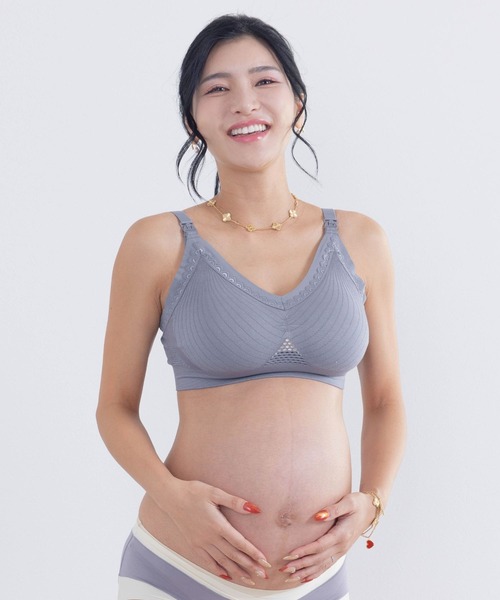 SweetMommy（スウィートマミー）の「【ZOZO限定カラー】24時間育乳　ニット フロントオープン授乳ブラ　［未来ブラ］（マタニティウェア/グッズ・レディース・グレイッシュベージュ/ラベンダー/ブルーグレー/グリーン・3L/L～LL/M～Ｌ/LL～3L）」の14枚目の写真