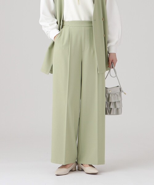 DRESKIP（ドレスキップ）の「◆【セットアップ可】サイドDカン ストレッチワイドパンツ（その他パンツ・レディース・ブラック/ライトベージュ/グリーン系・02/03/04）」の14枚目の写真