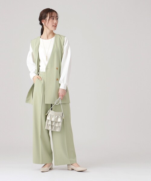 セットアップ マント スリーブ ワイドパンツ 大人デザインセットアップ☆トップス×ワイドパンツ