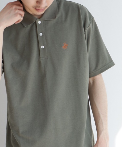 BEVERLY HILLS POLO CLUB（ビバリーヒルズポロクラブ）の「【Beverly Hills Polo Club/ビバリーヒルズポロクラブ】ワンポイント ポニー刺繍 TC鹿の子 半袖ポロシャツ（ポロシャツ・メンズ・ホワイト/ネイビー/サックスブルー/グレイッシュベージュ/ブラック/カーキ・S/M/L/LL）」の17枚目の写真