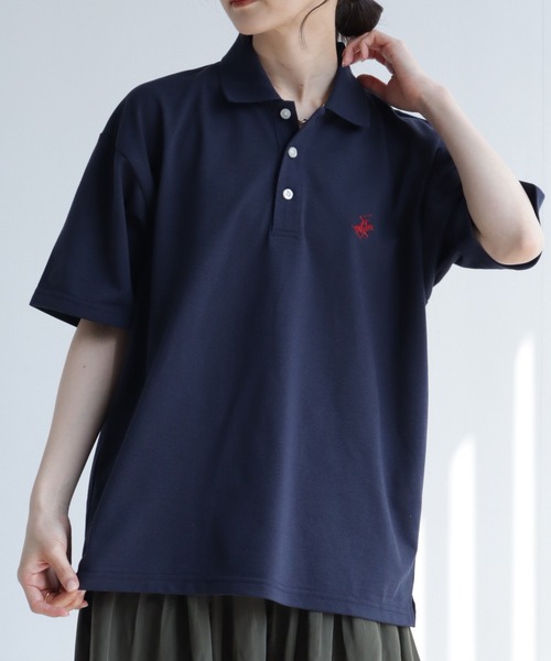 BEVERLY HILLS POLO CLUB（ビバリーヒルズポロクラブ）の「【Beverly Hills Polo Club/ビバリーヒルズポロクラブ】ワンポイント ポニー刺繍 TC鹿の子 半袖ポロシャツ（ポロシャツ・メンズ・ホワイト/ネイビー/サックスブルー/グレイッシュベージュ/ブラック/カーキ・S/M/L/LL）」の21枚目の写真