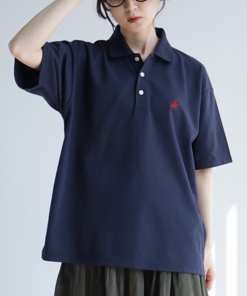 BEVERLY HILLS POLO CLUB（ビバリーヒルズポロクラブ）の「【Beverly Hills Polo Club/ビバリーヒルズポロクラブ】ワンポイント ポニー刺繍 TC鹿の子 半袖ポロシャツ（ポロシャツ・メンズ・ホワイト/ネイビー/サックスブルー/グレイッシュベージュ/ブラック/カーキ・S/M/L/LL）」の22枚目の写真
