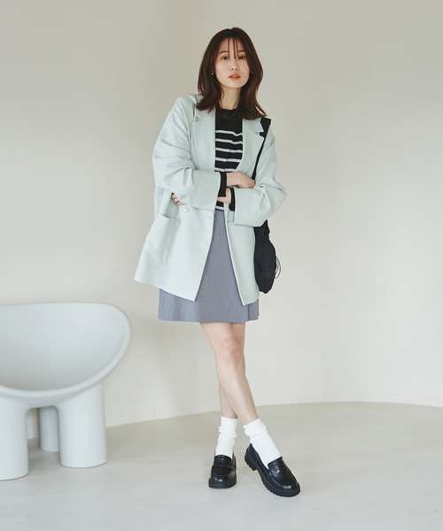 ROPE' PICNIC(ロペピクニック)の「オーバーコートジャケット(テーラードジャケット・レディース・ライトグレー/キナリ・38)」の4枚目の写真