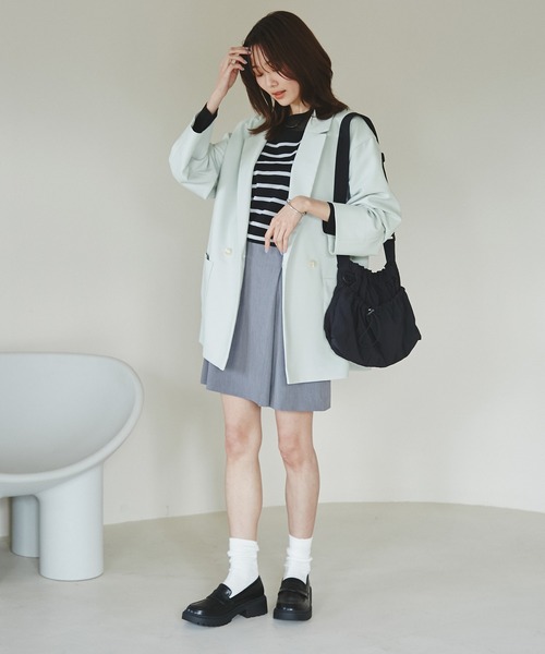 ROPE' PICNIC(ロペピクニック)の「オーバーコートジャケット(テーラードジャケット・レディース・ライトグレー/キナリ・38)」の5枚目の写真
