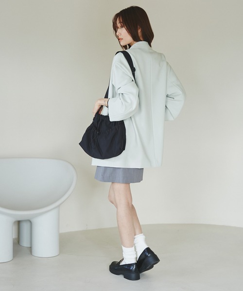 ROPE' PICNIC(ロペピクニック)の「オーバーコートジャケット(テーラードジャケット・レディース・ライトグレー/キナリ・38)」の6枚目の写真