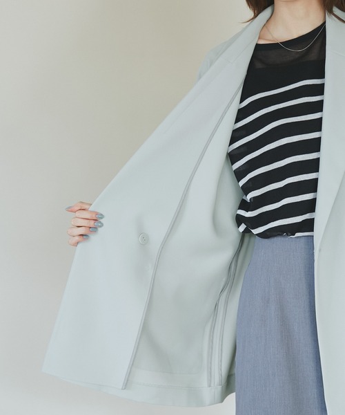 ROPE' PICNIC(ロペピクニック)の「オーバーコートジャケット(テーラードジャケット・レディース・ライトグレー/キナリ・38)」の19枚目の写真