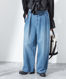 journal standard L'essage | 《追加2》アンティークデニム ギャザータックパンツ(デニムパンツ)