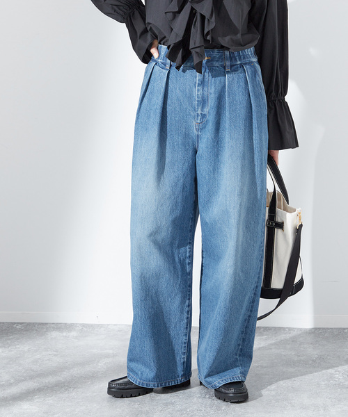 journal standard L'essage(ジャーナルスタンダードレサージュ)の「《追加2》アンティークデニム ギャザータックパンツ(デニムパンツ・レディース・ブルー・36/38)」の6枚目の写真