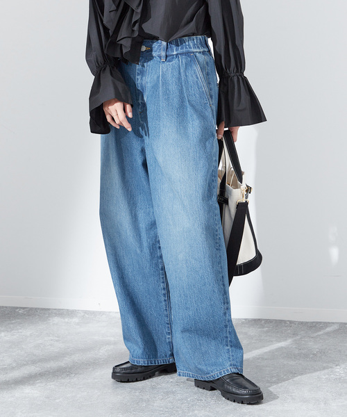 journal standard L'essage(ジャーナルスタンダードレサージュ)の「《追加2》アンティークデニム ギャザータックパンツ(デニムパンツ・レディース・ブルー・36/38)」の9枚目の写真