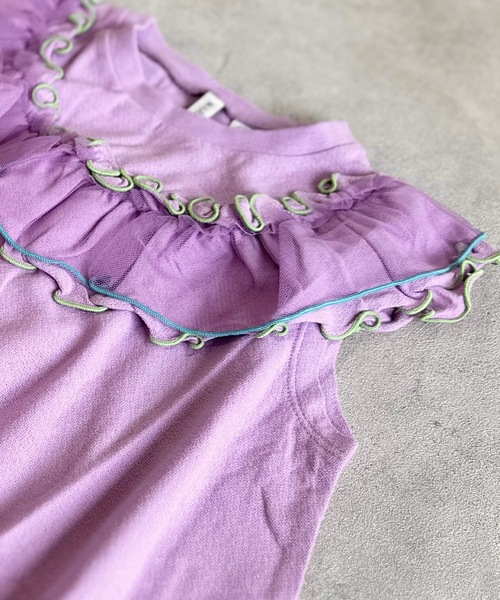 CALMIA（カルミア）の「梨地ラウンドフリルワンピース（90～150cm）（ワンピース・キッズ・ラベンダー/ライム/レッド・110/100/90/150/140/130/120）」の10枚目の写真