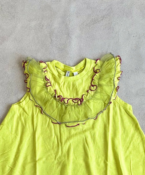 CALMIA（カルミア）の「梨地ラウンドフリルワンピース（90～150cm）（ワンピース・キッズ・ラベンダー/ライム/レッド・110/100/90/150/140/130/120）」の9枚目の写真
