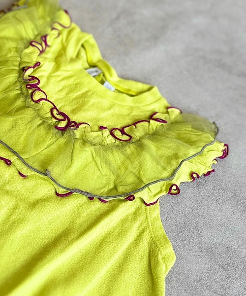 CALMIA（カルミア）の「梨地ラウンドフリルワンピース（90～150cm）（ワンピース・キッズ・ラベンダー/ライム/レッド・110/100/90/150/140/130/120）」の8枚目の写真