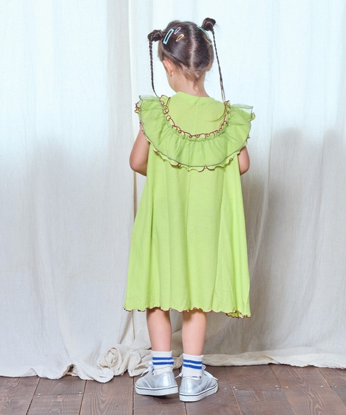 CALMIA（カルミア）の「梨地ラウンドフリルワンピース（90～150cm）（ワンピース・キッズ・ラベンダー/ライム/レッド・110/100/90/150/140/130/120）」の13枚目の写真