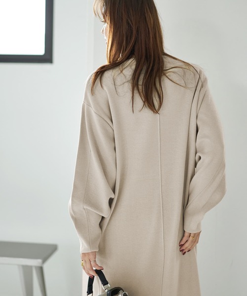 STYLE DELI(スタイルデリ)の「3シーズンコットン混紡◆オーバースリーブワンピース(ワンピース・レディース・パープル/ベージュ系その他/ネイビー系・01/02)」の18枚目の写真