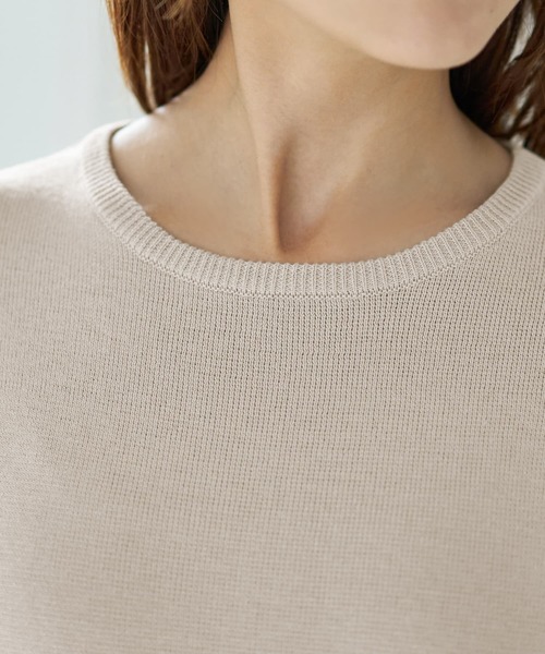 STYLE DELI(スタイルデリ)の「3シーズンコットン混紡◆オーバースリーブワンピース(ワンピース・レディース・パープル/ベージュ系その他/ネイビー系・01/02)」の8枚目の写真