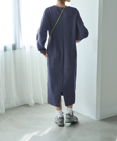 STYLE DELI(スタイルデリ)の「3シーズンコットン混紡◆オーバースリーブワンピース(ワンピース・レディース・パープル/ベージュ系その他/ネイビー系・01/02)」の17枚目の写真