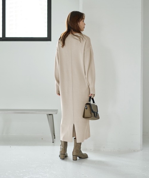 STYLE DELI(スタイルデリ)の「3シーズンコットン混紡◆オーバースリーブワンピース(ワンピース・レディース・パープル/ベージュ系その他/ネイビー系・01/02)」の21枚目の写真