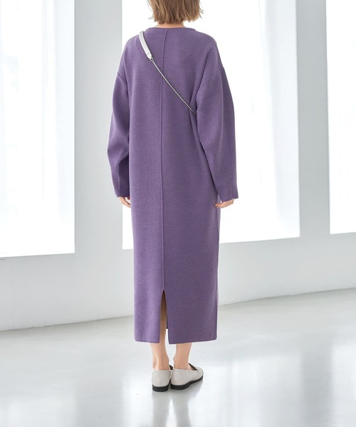 STYLE DELI(スタイルデリ)の「3シーズンコットン混紡◆オーバースリーブワンピース(ワンピース・レディース・パープル/ベージュ系その他/ネイビー系・01/02)」の20枚目の写真