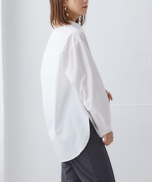 nissen(ニッセン)の「【販売終了】ボタンスリットシャツ(シャツ/ブラウス・レディース・サックスブルー/オフホワイト・LL/S/M/L)」の10枚目の写真