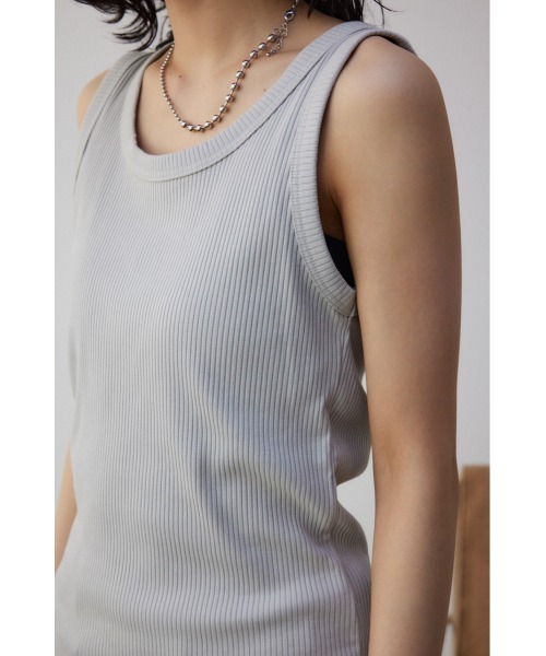 AZUL by moussy(アズールバイマウジー)の「ベーシッククルーネックリブタンク(Tシャツ/カットソー・レディース・アイボリー/ブラック/グレー/ホワイト系その他・M/L/S/M)」の18枚目の写真