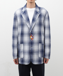 【NOMA T.D. / ノ-マ・ティー・ディー】OMBRE PLAID JACKET WITH BEADING