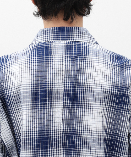 NOMA t.d.（ノーマティーディー）の「【NOMA T.D. / ノ－マ・ティー・ディー】OMBRE PLAID JACKET WITH BEADING（テーラードジャケット・メンズ・ネイビー・3/4）」の7枚目の写真
