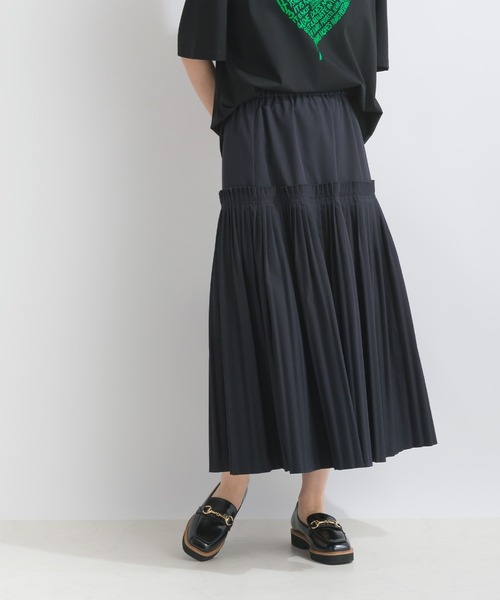 PICCIN(ピッチン)の「プリーツギャザースカート(スカート・レディース・ブラック/オフホワイト・M)」の11枚目の写真