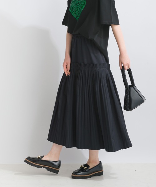 PICCIN(ピッチン)の「プリーツギャザースカート(スカート・レディース・ブラック/オフホワイト・M)」の10枚目の写真