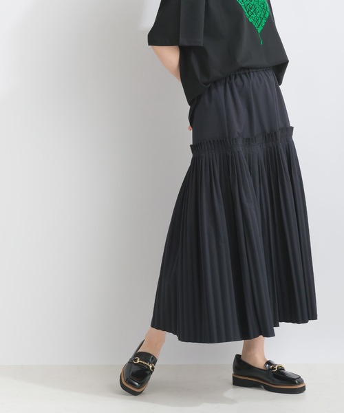 PICCIN(ピッチン)の「プリーツギャザースカート(スカート・レディース・ブラック/オフホワイト・M)」の8枚目の写真