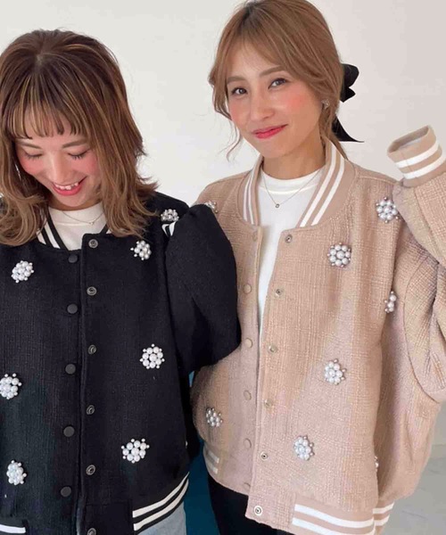 【新品未使用⭐︎完売品】Myu パールフラワー ツイードブルゾン パールフラワー ツイードブルゾン（ブルゾン）｜M y u（ミュー