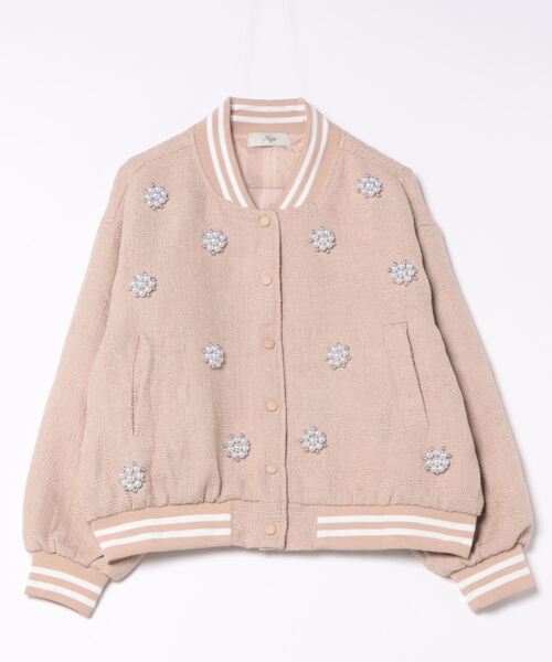 【新品未使用⭐︎完売品】Myu パールフラワー ツイードブルゾン M y u（ミュー）の「パールフラワー ツイードブルゾン（ブルゾン