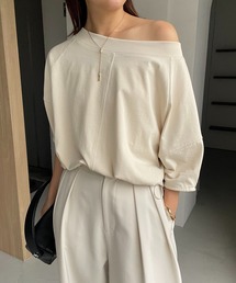 CAPRICIEUX LE'MAGE | ドロストボートネックTシャツ(Tシャツ/カットソー)