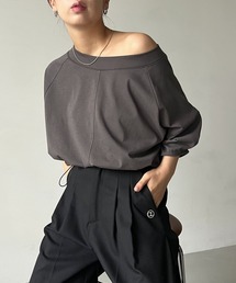 CAPRICIEUX LE'MAGE | ドロストボートネックTシャツ(Tシャツ/カットソー)