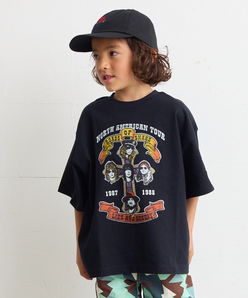 Life Support Products（ライフサポートプロダクツ）の「ロックプリントワイドTシャツ（80～150cm）（Tシャツ/カットソー・キッズ・グレー系その他2/ブラック系1/ブラック系3/ブラック系2/ホワイト系3/グレー系その他/ホワイト系1/ホワイト系2・80/90/95/100/110/120/130/140/150）」の5枚目の写真