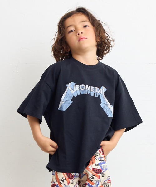 Life Support Products（ライフサポートプロダクツ）の「ロックプリントワイドTシャツ（80～150cm）（Tシャツ/カットソー・キッズ・グレー系その他2/ブラック系1/ブラック系3/ブラック系2/ホワイト系3/グレー系その他/ホワイト系1/ホワイト系2・80/90/95/100/110/120/130/140/150）」の6枚目の写真