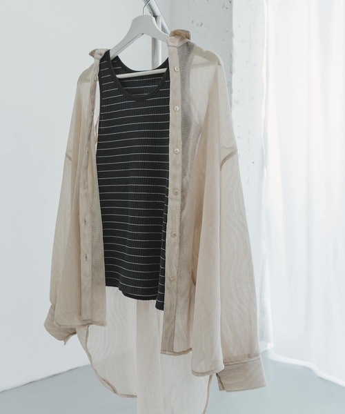 ITEMS URBANRESEARCH(アイテムズ アーバンリサーチ)の「トタンテレコタンクトップ(タンクトップ・レディース・カーキ/グレー系その他/オフホワイト/ホワイト系その他・FREE)」の7枚目の写真