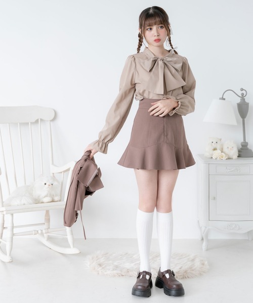 DearMyLoveRose(ディアマイラブローズ)の「シンプルボウタイシャツブラウス #シワになりにくい(シャツ/ブラウス・レディース・ホワイト/ブラック/グレー/ブラック系その他/ホワイト系その他/ベージュ・3L/LL/LARGE/MEDIUM)」の6枚目の写真