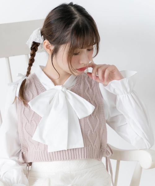 DearMyLoveRose(ディアマイラブローズ)の「シンプルボウタイシャツブラウス #シワになりにくい(シャツ/ブラウス・レディース・ホワイト/ブラック/グレー/ブラック系その他/ホワイト系その他/ベージュ・3L/LL/LARGE/MEDIUM)」の16枚目の写真