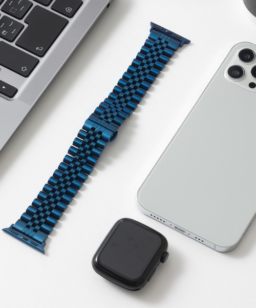 emonique(エモニーク)の「ステンレス製 Apple Watch Band スマートウォッチバンド【38/40/41/42/44/45/49mm対応】(デジタル腕時計・メンズ・ゴールド/ピンクゴールド/ネイビー/シルバー×ゴールド/ブラック/シルバー・38/42)」の2枚目の写真