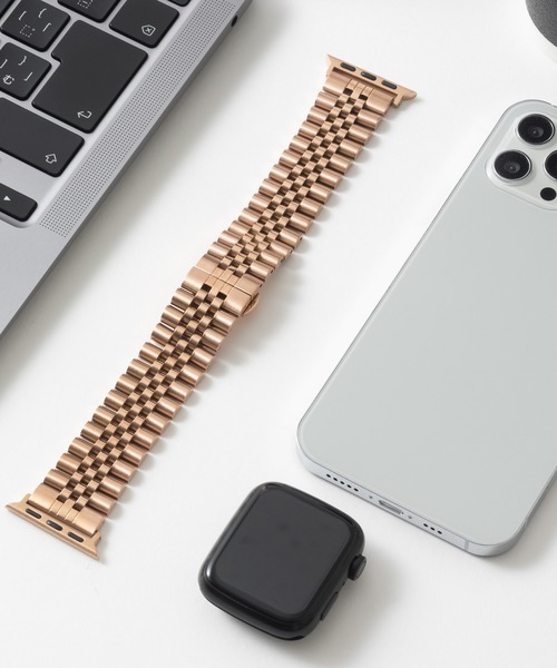 emonique(エモニーク)の「ステンレス製 Apple Watch Band スマートウォッチバンド【38/40/41/42/44/45/49mm対応】(デジタル腕時計・メンズ・ゴールド/ピンクゴールド/ネイビー/シルバー×ゴールド/ブラック/シルバー・38/42)」の6枚目の写真