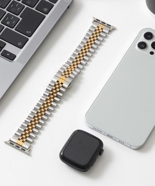 emonique(エモニーク)の「ステンレス製 Apple Watch Band スマートウォッチバンド【38/40/41/42/44/45/49mm対応】(デジタル腕時計・メンズ・ゴールド/ピンクゴールド/ネイビー/シルバー×ゴールド/ブラック/シルバー・38/42)」の8枚目の写真