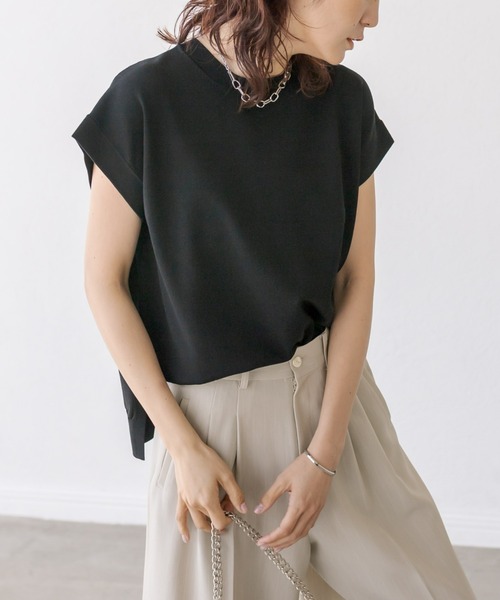 RIVE DROITE（リヴドロワ）の「クールタッチショルダーニット（ニット/セーター・レディース・ブラック/ベージュ/オフホワイト・FREE）」の3枚目の写真